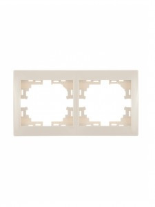 Lezard Мира рамка 2 мест. (б/вст, горизонт.) крем. (PC) 701-0300-147