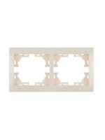 Lezard Мира рамка 2 мест. (б/вст, горизонт.) крем. (PC) 701-0300-147