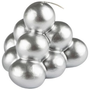 Свеча "Пирамида" серебряная (лак),8,3x7 см Волшебная страна