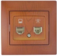 Lezard Мира роз. телеф./компьют. СУ 2 мест. сосна (RJ11+RJ45) (корпус PC) 701-0801-143