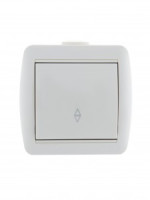 Lezard Ната выкл. ОУ 1 кл. 10А (проходн.) бел. (корпус PC) 710-0200-105