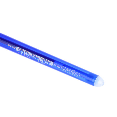 Ручка гелевая ClipStudio "пиши-стирай" синяя, два цвета корпуса, наконечник 0,6 мм