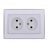 Lezard RAIN роз. СУ 2 мест. бел. с бок. вст. хром, керамика (корпус PC) 703-0225-128