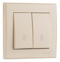 Lezard RAIN выкл. прох. СУ 2 кл. жемчужно-бел. металлик (корпус PC) 703-3030-106