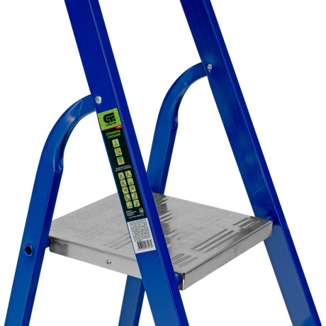 Стремянка, 3 ступени, стальной профиль, алюминиевые ступени Сибртех