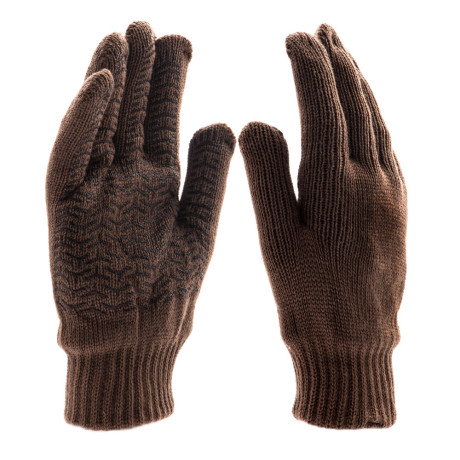 Перчатки трикотажные, двойные, полушерстяные, с ПВХ покрытием, Сибртех