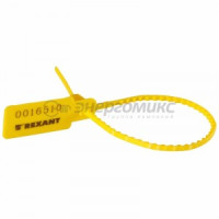 Пломба пластиковая, номерная, 255мм, желтая  цена за шт., отгрузка уп., (50!) REXANT, 07-6122