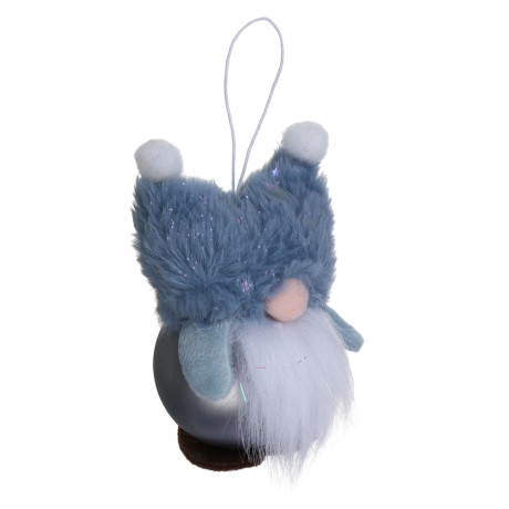 СНОУ БУМ Сувенир елочный Гномик 8x6x11 см, полиэстер, белый, синий, 2 вида
