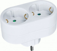 Navigator разветвитель (тройник) 2роз. 16А, белый, земля, шторки NAD-L-2E-C-WH 94670