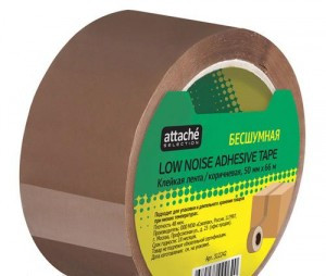 Клейкая лента упак бесшумная Attache Selection 50мм х 66м 48мкм коричневая 312242