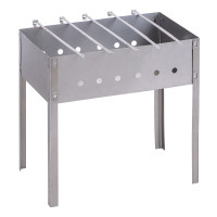 GRILLBOOM Мангал сборный "Эконом", сталь 0,4мм, 35*25*35 см, с шампурами