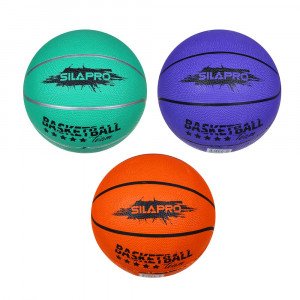 SILAPRO Мяч баскетбольный цветной 7 р-р, 24см, резина, 550г (+-10%)