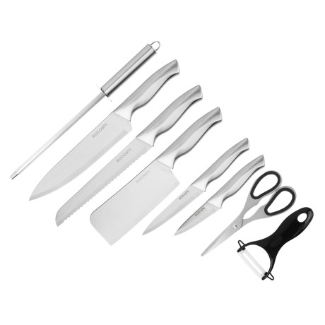 SATOSHI Морель Набор ножей кухонных 9пр, ручки хром, акриловая подставка