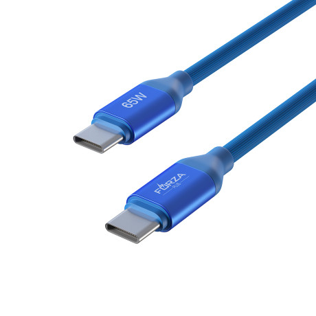 FORZA Кабель для зарядки Лето Type-C - Type-C, 1м, 3А, Быстрая зарядка, 65W, прорез. кабель, пакет