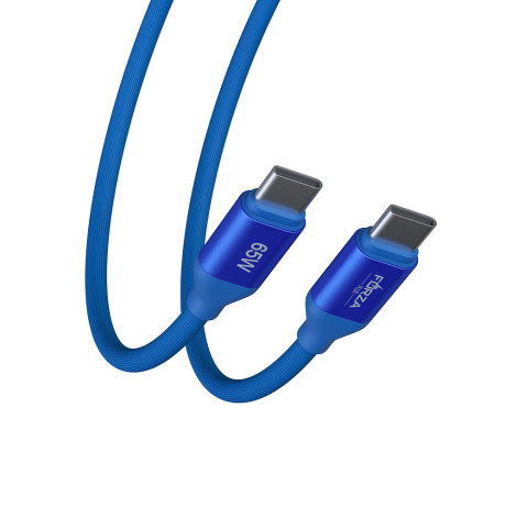 FORZA Кабель для зарядки Лето Type-C - Type-C, 1м, 3А, Быстрая зарядка, 65W, прорез. кабель, пакет