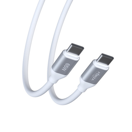 FORZA Кабель для зарядки Лето Type-C - Type-C, 1м, 3А, Быстрая зарядка, 65W, прорез. кабель, пакет