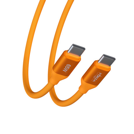 FORZA Кабель для зарядки Лето Type-C - Type-C, 1м, 3А, Быстрая зарядка, 65W, прорез. кабель, пакет