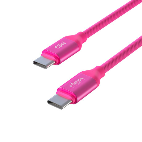 FORZA Кабель для зарядки Лето Type-C - Type-C, 1м, 3А, Быстрая зарядка, 65W, прорез. кабель, пакет