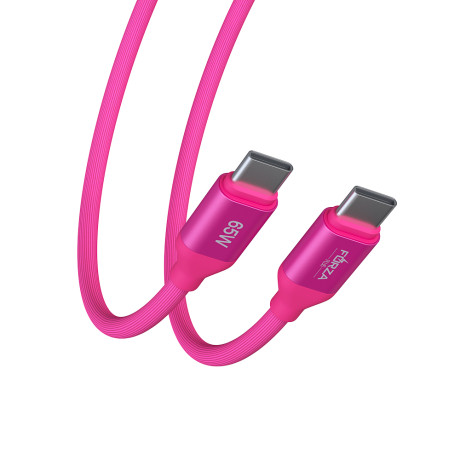 FORZA Кабель для зарядки Лето Type-C - Type-C, 1м, 3А, Быстрая зарядка, 65W, прорез. кабель, пакет