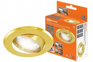 TDM GU5.3 MR16 50W св-к встр 02-03 поворот 12/220В мат зол/зол литая сталь (10!) SQ0359-0008