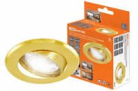 TDM GU5.3 MR16 50W св-к встр 02-03 поворот 12/220В мат зол/зол литая сталь (10!) SQ0359-0008