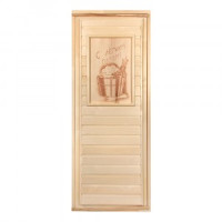 Дверь деревян глухая панно 22,3кг/1,8х0,7м липа/короб сосна компл ручки/петли 31215 Банные штучки