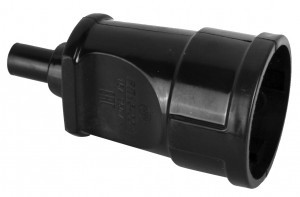 Volsten Sb1-M12 16А, розетка черная без земли (1 гнездо,разборная, Модель РА16-001)