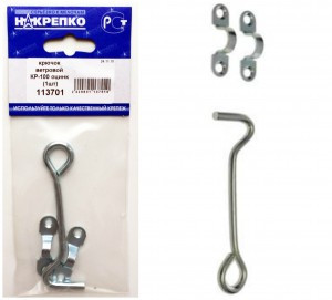 Крючок ветровой КР-100 оцинкованный (1шт BL) (цена за уп) НАКРЕПКО 113701