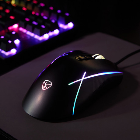 BY Игровая мышь проводная Rifle 7200dpi,7D,A725F,RGB,220см