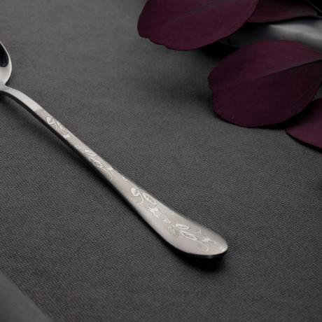 Ложка чайная с удлиненной ручкой "Цветы", 19см, нерж.сталь