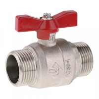 Кран ЗУБР шаровой 3/4&quot; полнопроходной &quot;папа-папа&quot;, бабочка, никелированная латунь