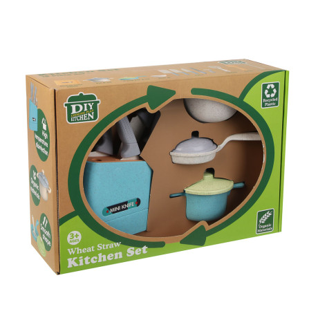 ИГРОЛЕНД Игровой набор посуды "Экопластик", 18 предметов, пластик, 34,5х11х24 см