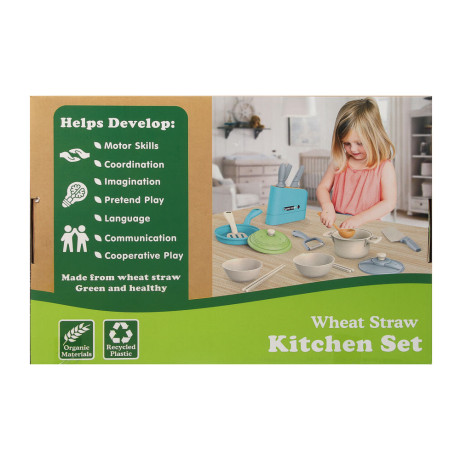 ИГРОЛЕНД Игровой набор посуды "Экопластик", 18 предметов, пластик, 34,5х11х24 см