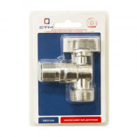 СТМ Кран шар.д/быт.приборов углов.1/2&quot;х3/4&quot; (нар-нар,ш/ш) с обр.клап. и отраж.бабочка,хром CACV1234