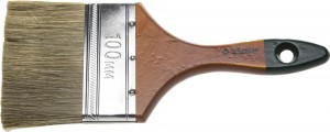 Кисть плоская  ЗУБР "ЛАЗУРЬ-МАСТЕР", смешанная щетина, деревянная ручка, 100мм (12!!!)