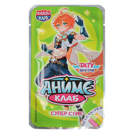 Мягкая карамель с татуировкой "Аниме Клаб. Супер Стик" 5гр
