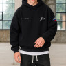 Худи черная с принтом РУССКИЕ СУПЕРГЕРОИ, футер с начёсом, размер L
