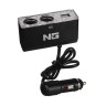 NG Разветвитель прикуривателя в авто, 2 гнезда, 2хUSB, 60 W, 2.1А, 12/24В, пластик