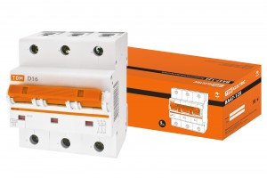TDM автоматический выкл. ВА47-125 3P  16А 15кА х-ка D (4!) SQ0208-0026