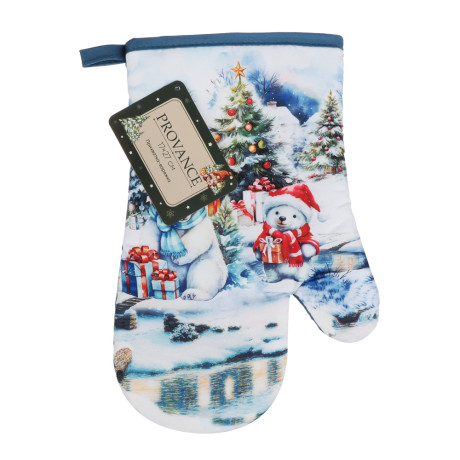 PROVANCE Белые мишки Прихватка-варежка, 100% полиэстер, 17х27см