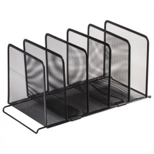 Подставка д/сортировки писем и бумаг 5-ти секционная BRAUBERG "Germanium", металлическая, настольная