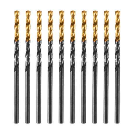 Сверло по металлу, 2,5 мм, HSS-Tin, Golden Tip, 10 шт. Denzel