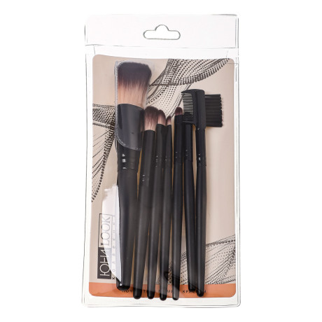 ЮНИLOOK Набор кистей для макияжа 7шт професс., дерево, синтетич.нейлон, 15см, черный, 26905-26