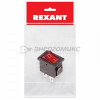 REXANT выкл. клавишный 250V 6А (4с) ON-OFF красн  с подсв.  Mini  (RWB-207, SC-768) ИУ36-2190-1
