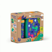 Набор ланч-бокс 0,98л и стакан детский с крышкой, петлей 0,4л декор, зеленый 431331409 Бытпласт