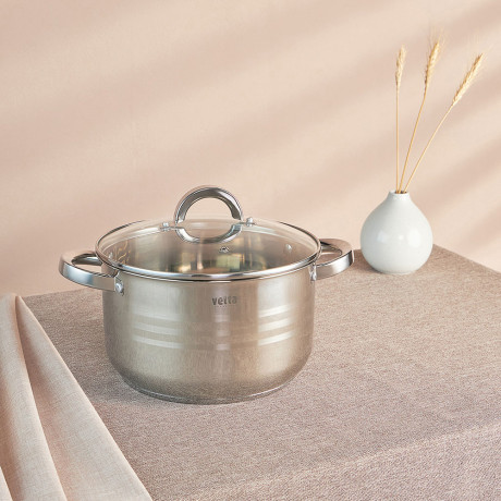 VETTA Фултон Кастрюля 24х14см, 5,4л, со стекл. крышкой, индукция