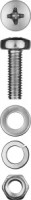 Винт (DIN7985) в компл. гайка (DIN934), шайба (DIN125), шайба пруж. (DIN127), M5 x 16мм, 18 шт, ЗУБР