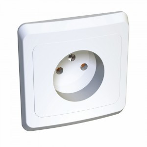 Systeme Electric Этюд роз. СУ 1 мест. бел. (пласт .осн.) PC16-001B (20!)