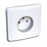 Systeme Electric Этюд роз. СУ 1 мест. бел. (пласт .осн.) PC16-001B (20!)