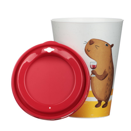 Стакан с крышкой 420 мл, пластик, дизайн в ассортименте